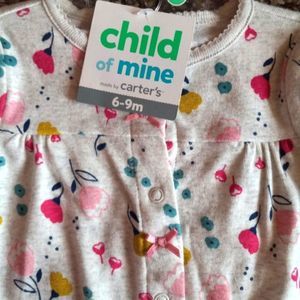 🔴 2/$20 Carter's floral Sleeper Button down long sleeve footless 6-9mo NWT